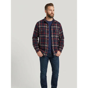 Moose‎ Creek Blue Red Plaid Heavyweight Flannel Shirt Size L Tall